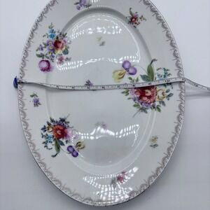 Rosenthal Selb-Bavaria large oval serving platter with a floral and gold pattern
